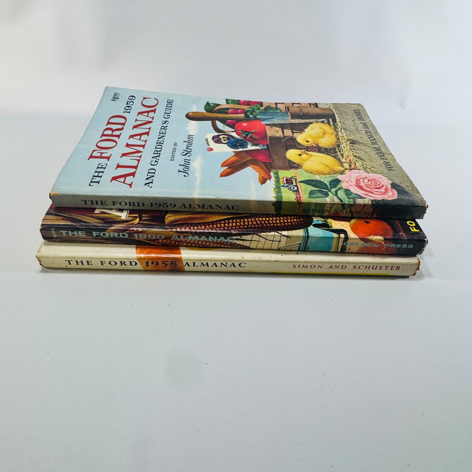 The Ford 1958 Almanac and Gardener's Guide 1959 1960 John Strohm 3 Book Lot Farm Ranch Home