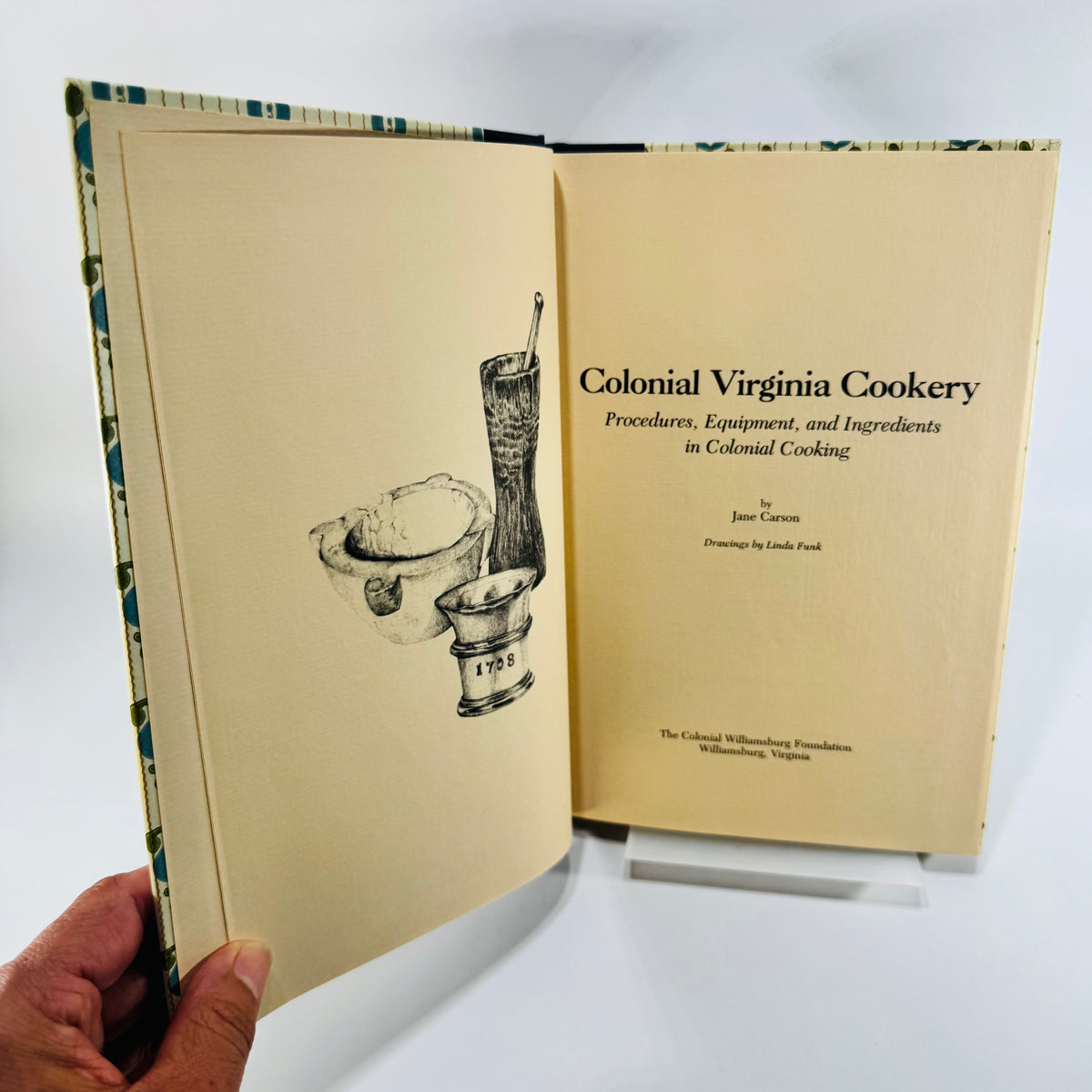 Colonial Virginia Cookery Jane Carson 1985 Hardcover Colonial Williamsburg Cooking History