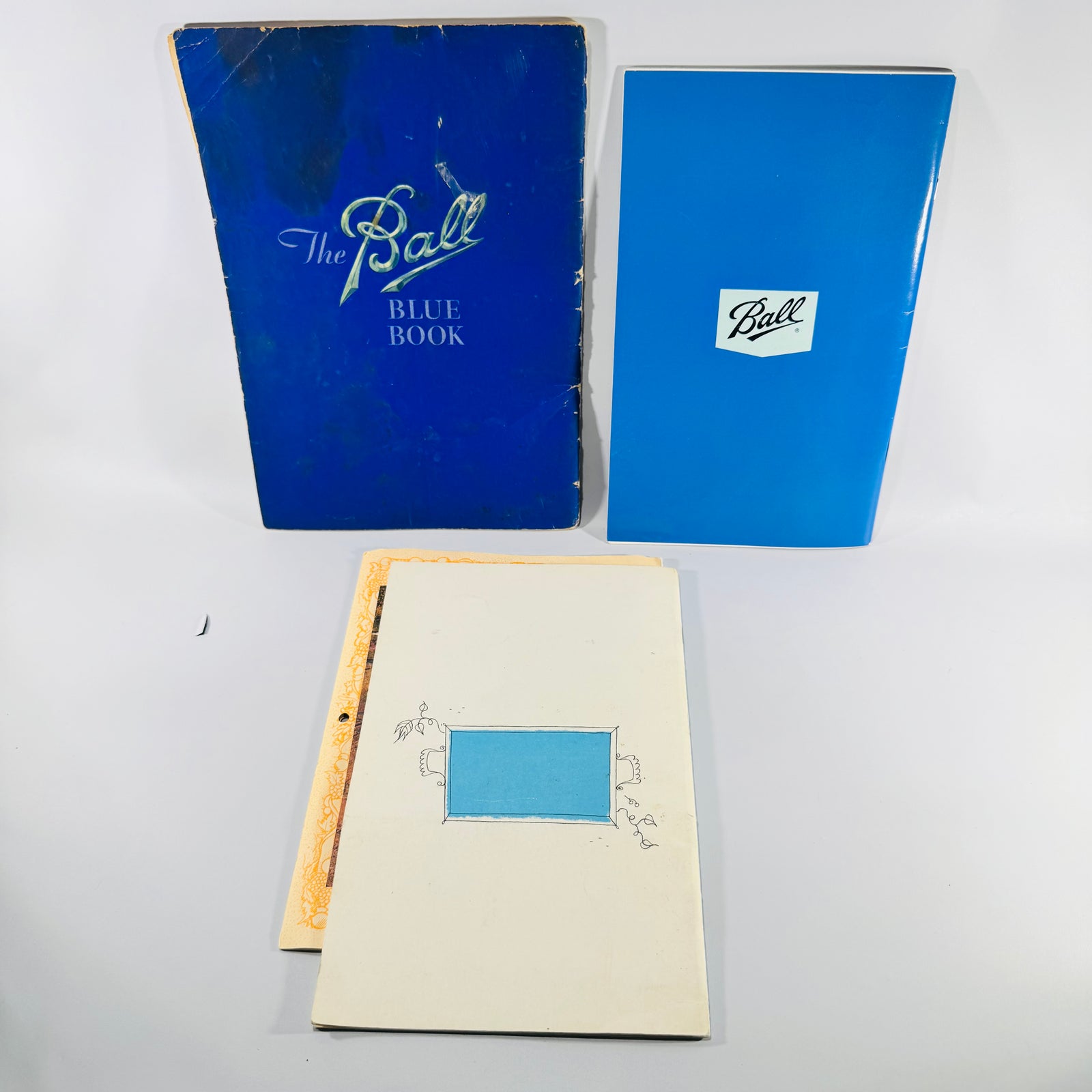 Ball Blue Book 1935 Canning Cookbook Lot with 1974 Ball Freezer Book and 1964 Food Freezing Facts