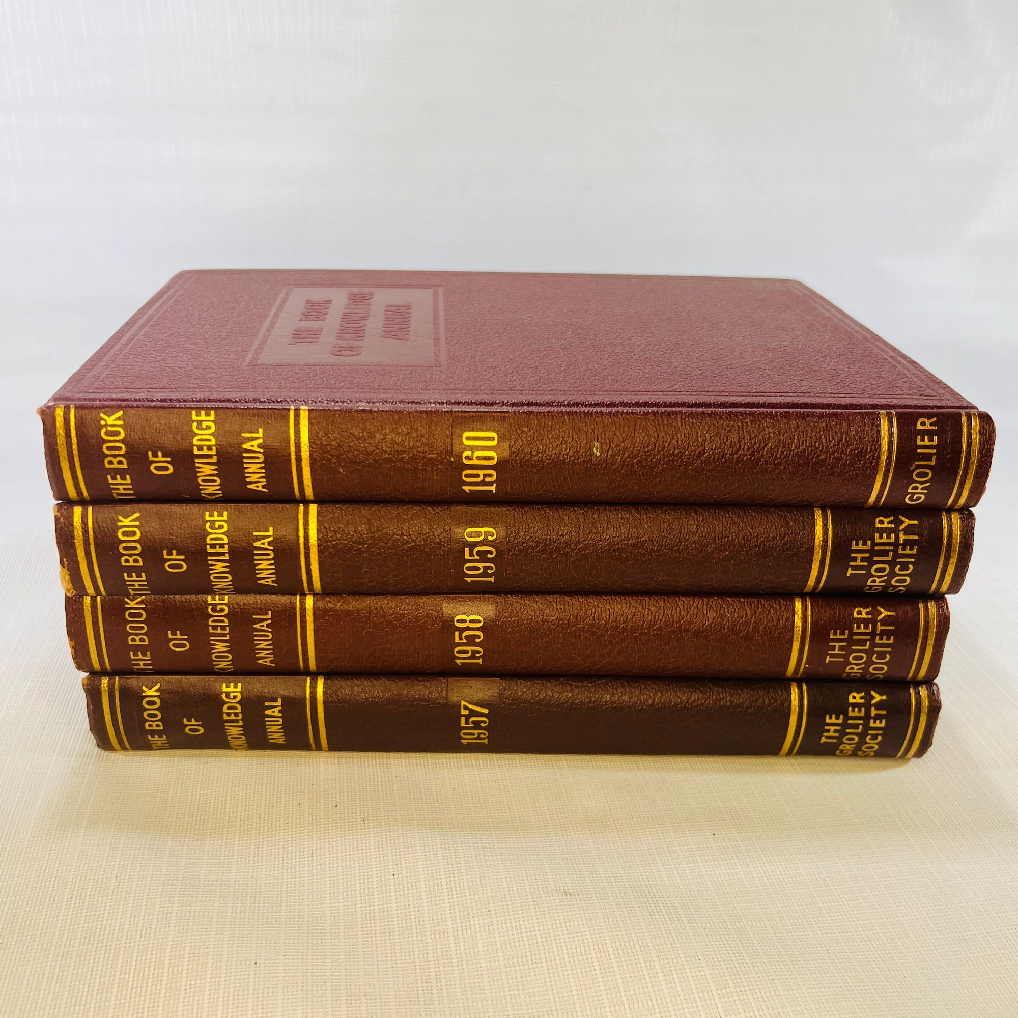 The Book of Knowledge Annual 1957, 1958, 1959 & 1960 of the Children's Encyclopedia The Grolier Society