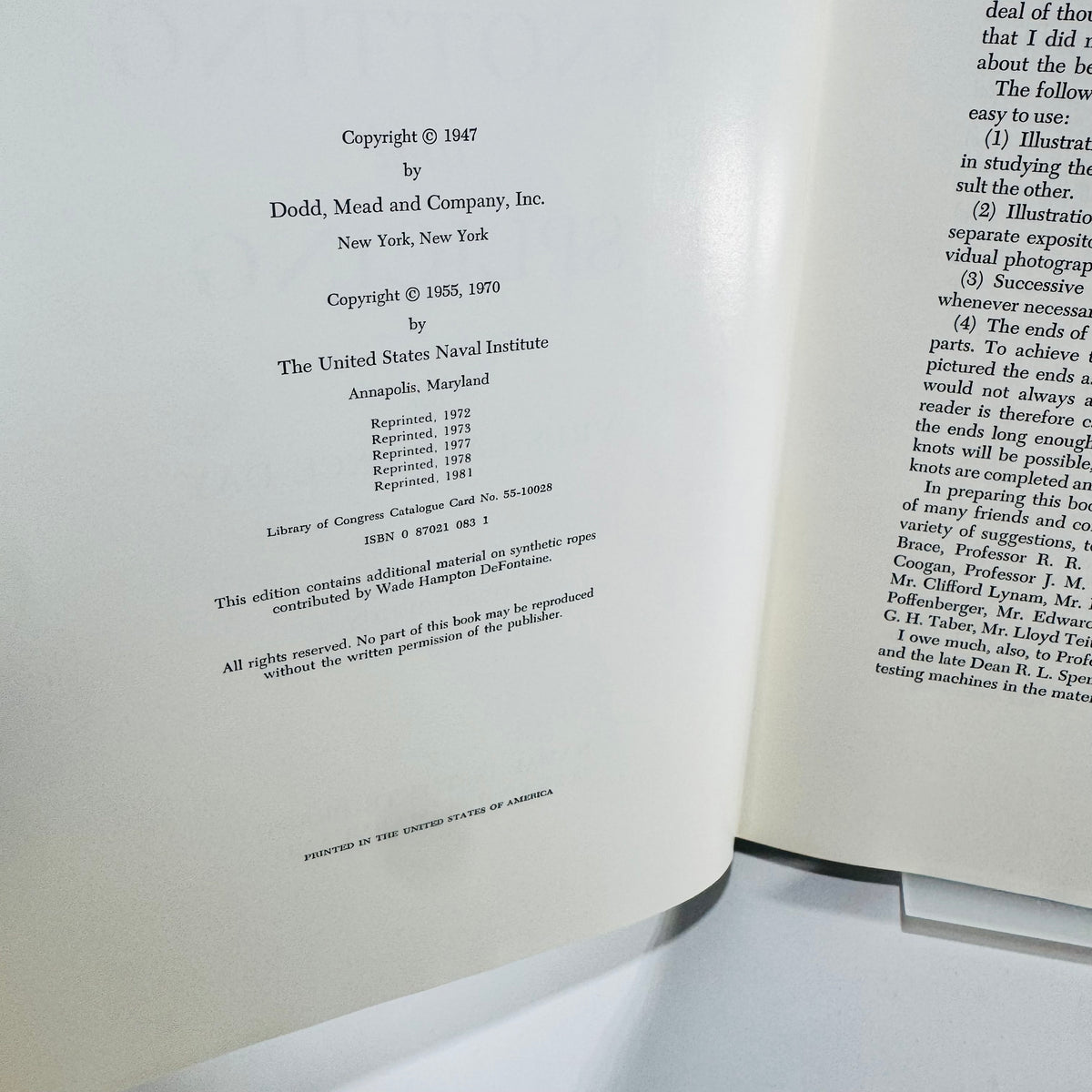 The Art of Knotting and Splicing Cyrus Lawrence Day 1981 Third Edition Naval Institute Hardcover
