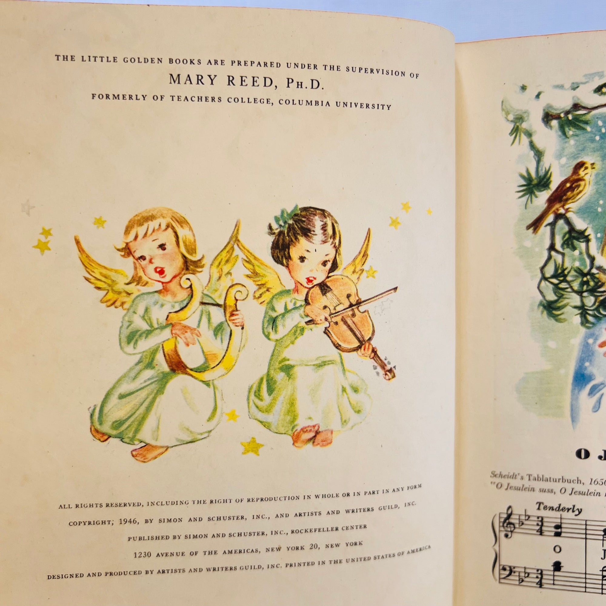 Christmas Carols arranged by Marjorie Wyckloff pictures by Corinne Malvern 1946 Simon and Schuster A Little Golden Book
