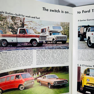 Vintage Ford Truck Dealer Brochure — Ford Trucks and All-Purpose Utility Vehicles for 1969 (1969) — Original Dealership Sales Brochure | Fold-Out Color Specs, Automotive Memorabilia