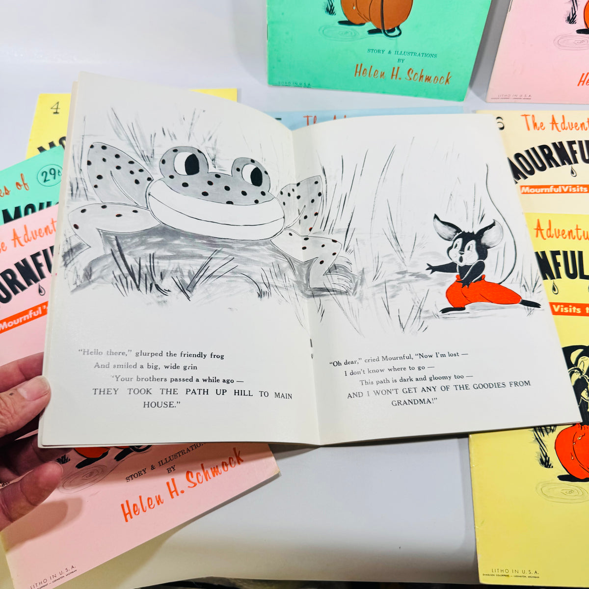 The Adventures of Mournful Mouse Books 1 to 9 by Helen H. Schmock 1963 Michigan Softcover Lot
