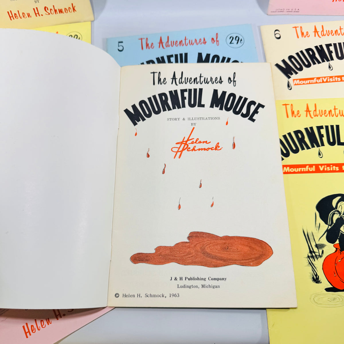 The Adventures of Mournful Mouse Books 1 to 9 by Helen H. Schmock 1963 Michigan Softcover Lot