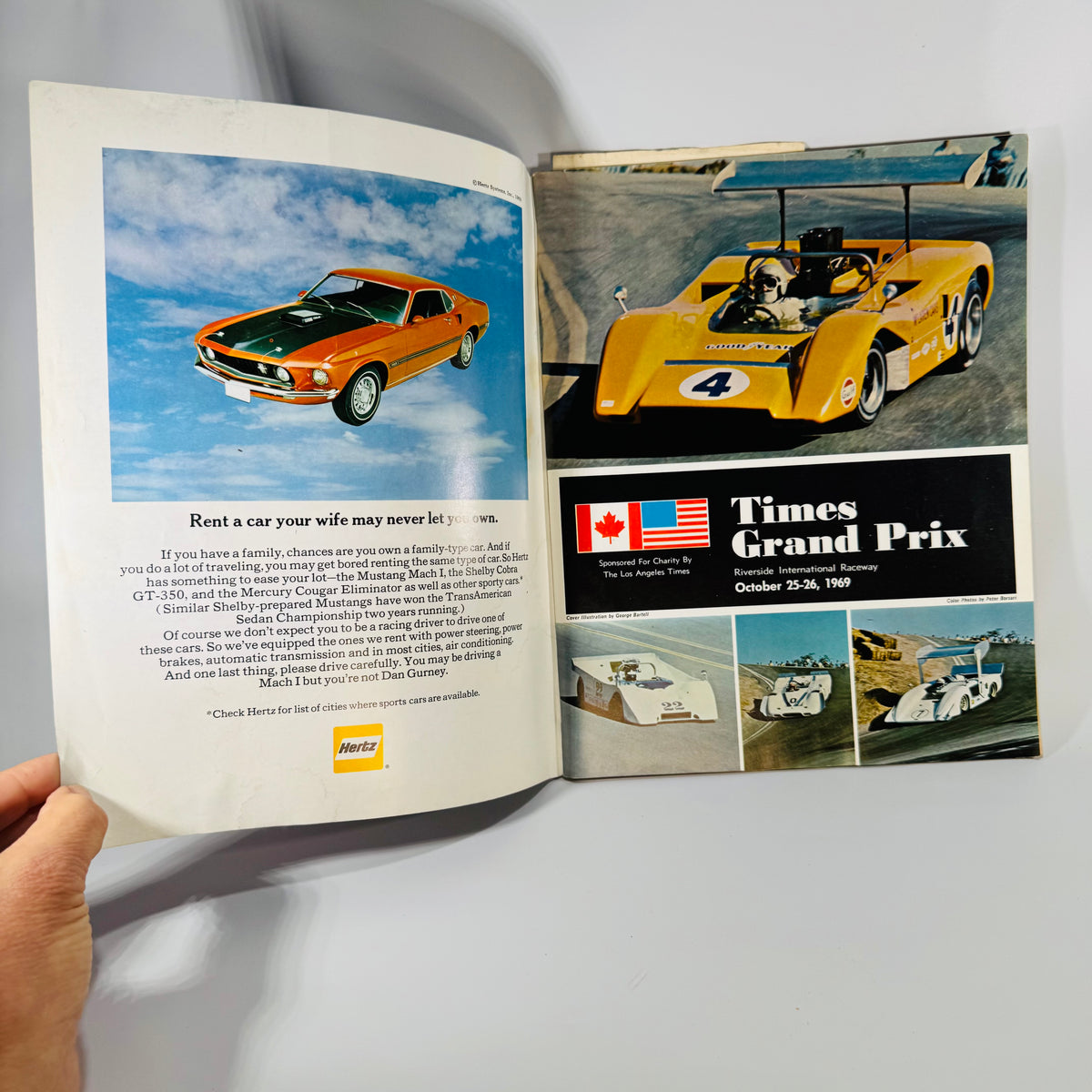 1969 Los Angeles Times Grand Prix Official Program (12th Annual) — Riverside International Raceway Oct 25–26 — 86 Pages w/ Qualifying Times & Final Results — Vintage Motorsport / Can-Am Era
