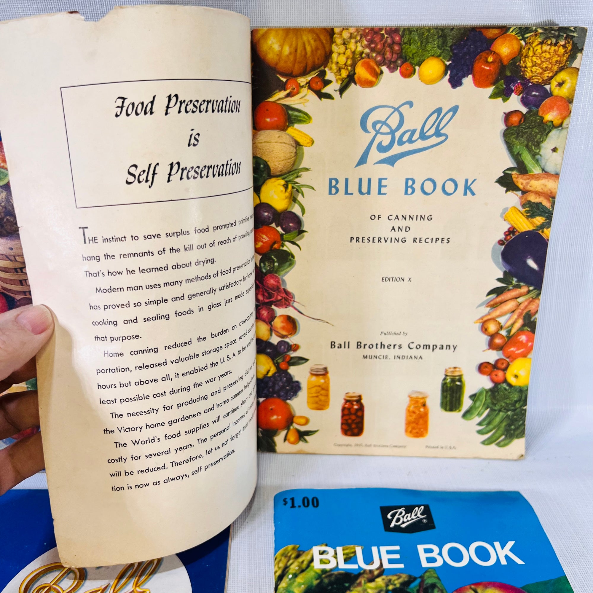 Four Editions of Ball Blue Book Edition 1938, 1947, 1949, 1974 by Ball Brothers Company
