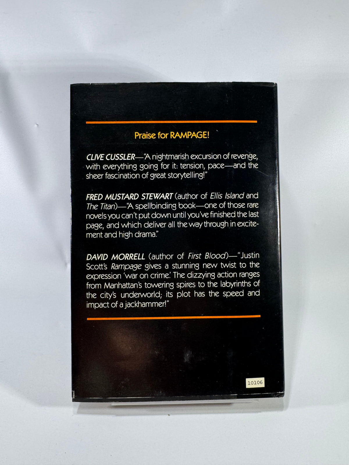 Rampage — Justin Scott (1985) Hardcover w/ Dust Jacket | Simon & Schuster | Book Club Edition