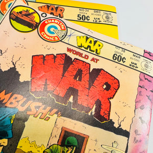 War #24 #37 #38 Charlton Comics 1980 to 1983 Bronze Age Comic Book Lot of 3