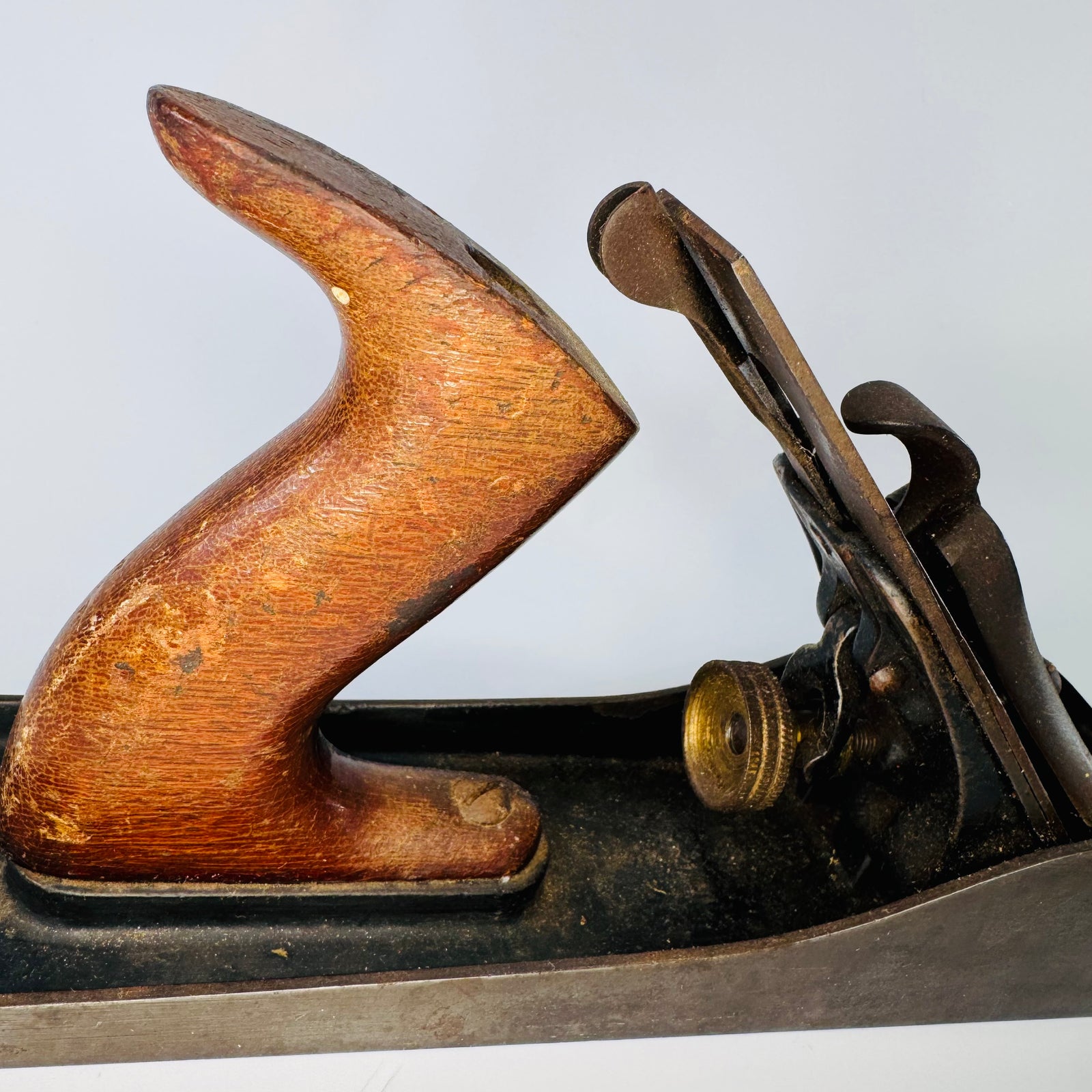 Vintage Winchester No. 3010 Jack Plane | Iron Body Wood Handles | Red Winchester Lever Cap | Antique Woodworking Hand Plane