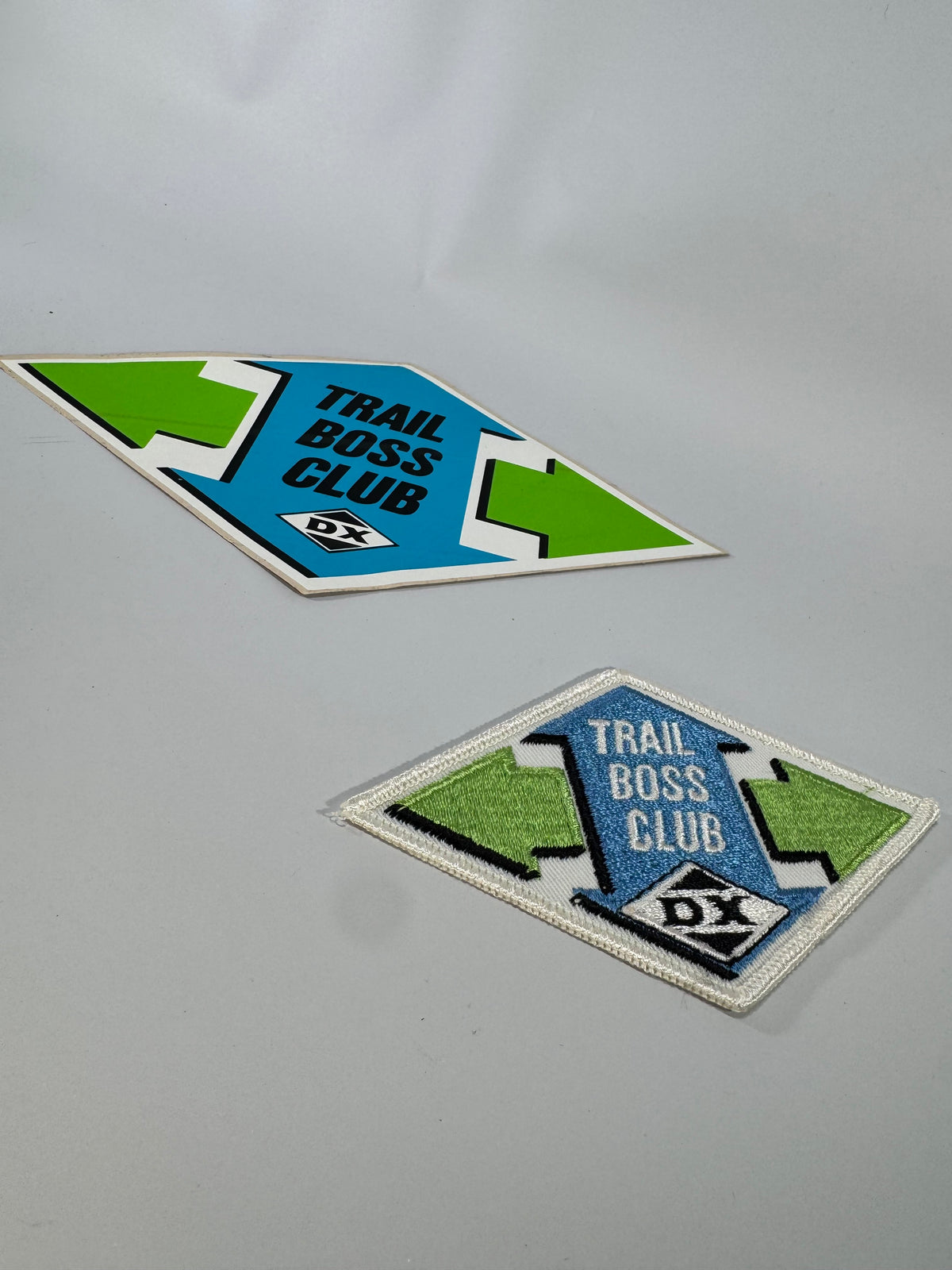 Vintage DX Oil & Gas Trail Boss Club Patch + Sticker Set | Camping Club Mail-In Premium | Retro Outdoor Ephemera