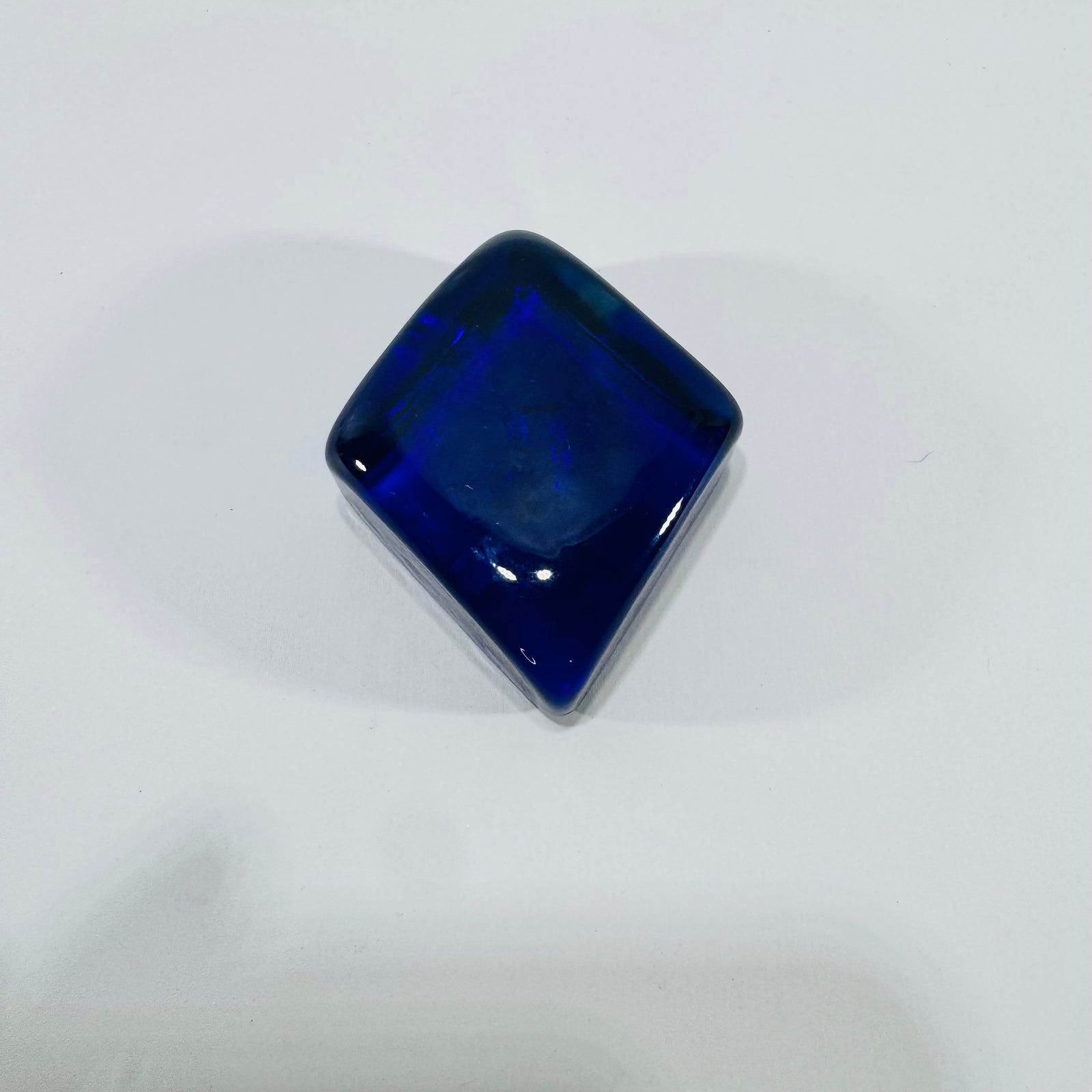 Boyd's Crystal Art Glass Logo Paperweight 1978 to 1983 Cobalt Blue Glass