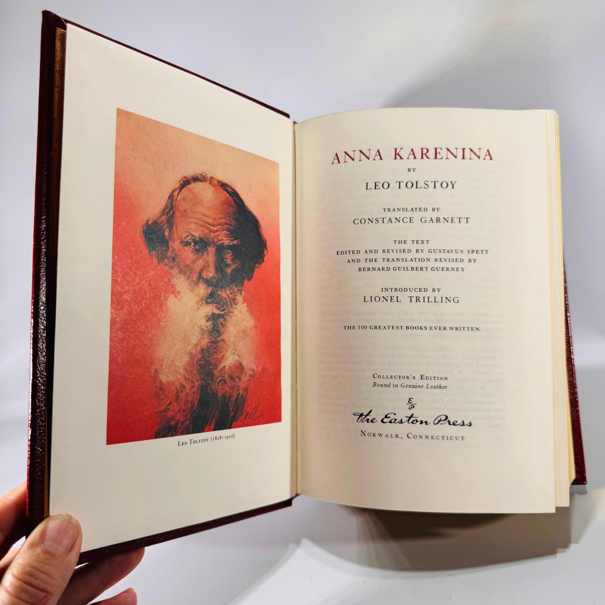 Anna Karenina by Leo Tolstoy (1981) | Easton Press Leather Collector's Edition | The 100 Greatest Books Ever Written | Classic Russian Literature