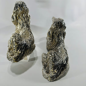Creazioni Artistiche d'Argento Afghan Hound Dog Figurines Pair Made in Italy