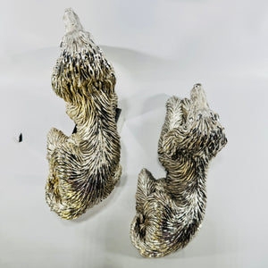 Creazioni Artistiche d'Argento Afghan Hound Dog Figurines Pair Made in Italy