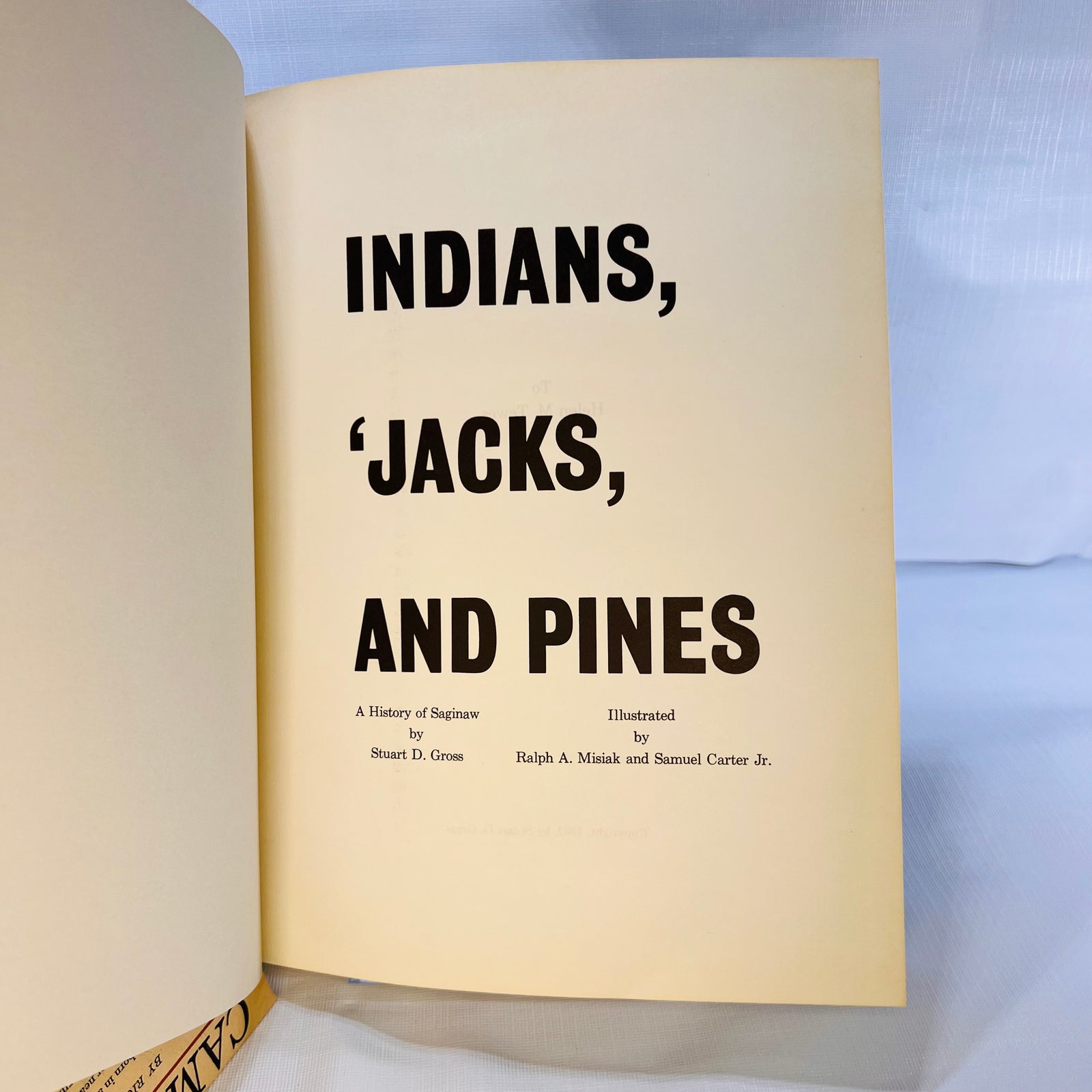 Indians 'Jacks and Pines A History of Saginaw by Stuart D. Gross Illustrated by Ralph A. Misiak 1962