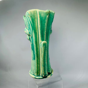 Vintage Turquoise Leaf & Berry Pottery Vase (Unmarked  McCoy  style) – 6"