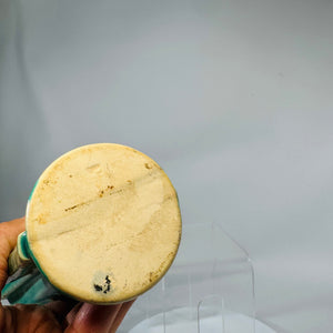 Vintage Turquoise Leaf & Berry Pottery Vase (Unmarked  McCoy  style) – 6"