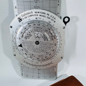 Safetech E-6B Flight Computer FDF-57-B Mechanical Aviation Slide Rule Wind Correction Calculator w/ Case 9x6 Vintage Pilot Tool