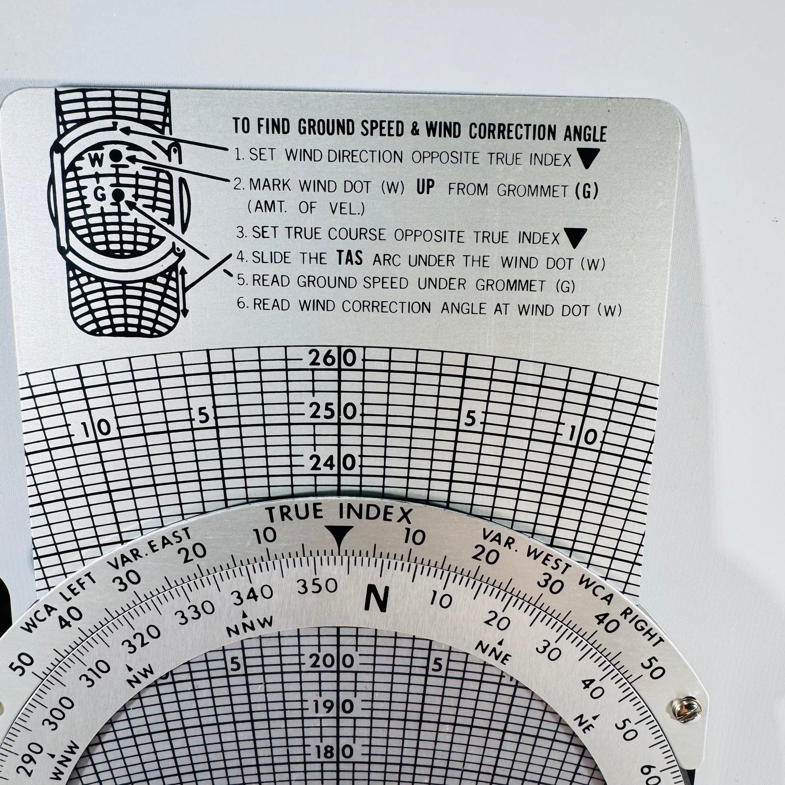 Safetech E-6B Flight Computer FDF-57-B Mechanical Aviation Slide Rule Wind Correction Calculator w/ Case 9x6 Vintage Pilot Tool