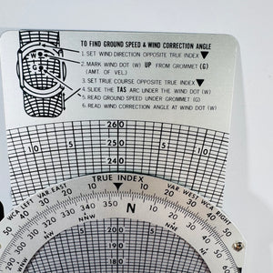 Safetech E-6B Flight Computer FDF-57-B Mechanical Aviation Slide Rule Wind Correction Calculator w/ Case 9x6 Vintage Pilot Tool