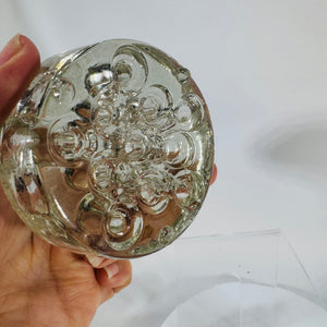 Vintage Clear Glass Flower Frog 11 Hole Round Stem Holder 4” Pressed Glass Floral Arranging Tool 1950s 1960s Vase Insert