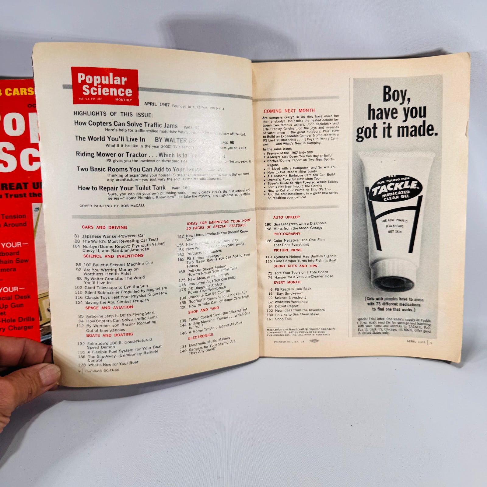 Two Vintage Popular Science Magazines (1967) | UFOs, Copters & The ‘68 Cars | Science, Auto, DIY Features