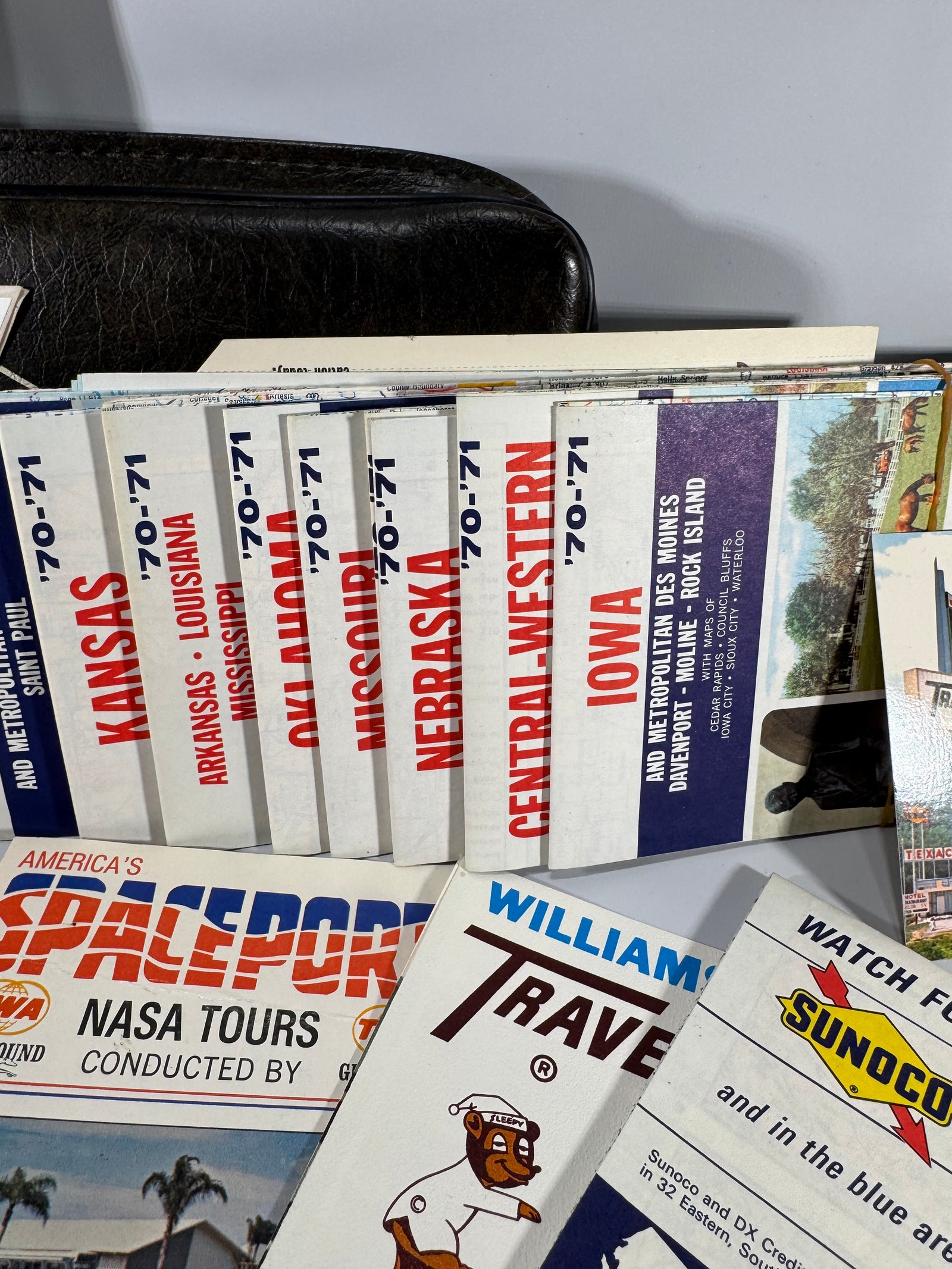 Vintage 1970 Trail Boss Club Travel Pouch Bundle | Sunoco Maps, Postcards & Road Trip Ephemera