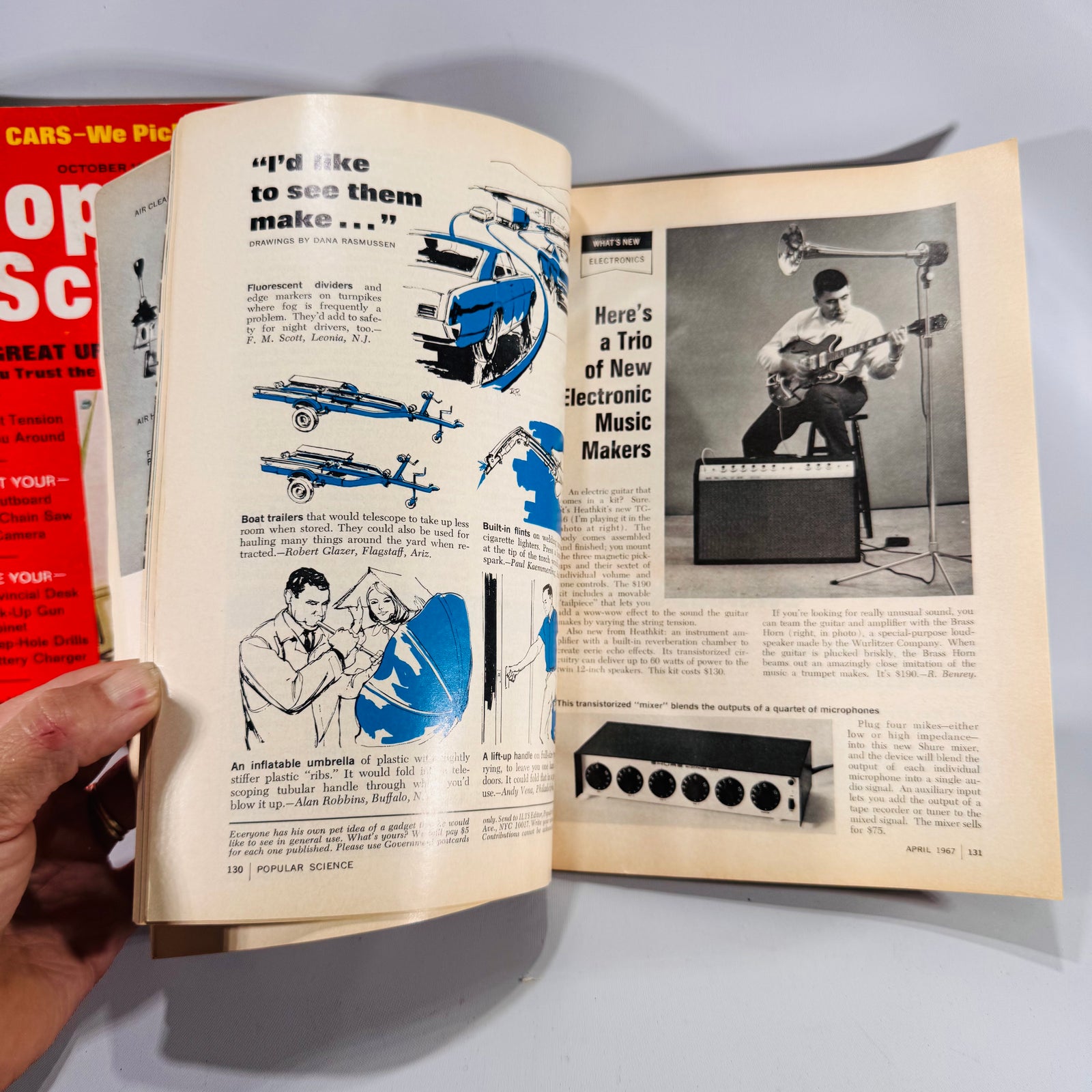 Two Vintage Popular Science Magazines (1967) | UFOs, Copters & The ‘68 Cars | Science, Auto, DIY Features