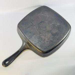 Griswold No. 55 B Square Cast Iron Skillet 1960s Wagwold 10 Inch