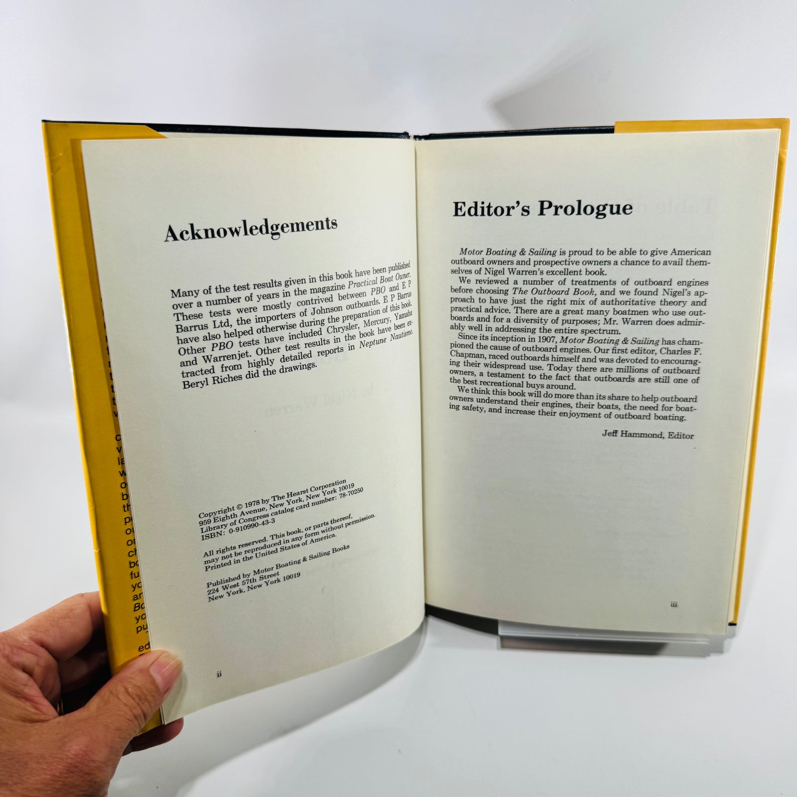 The Outboard Book by Nigel Warren 1978 Motor Boating & Sailing Hardcover with Dust Jacket
