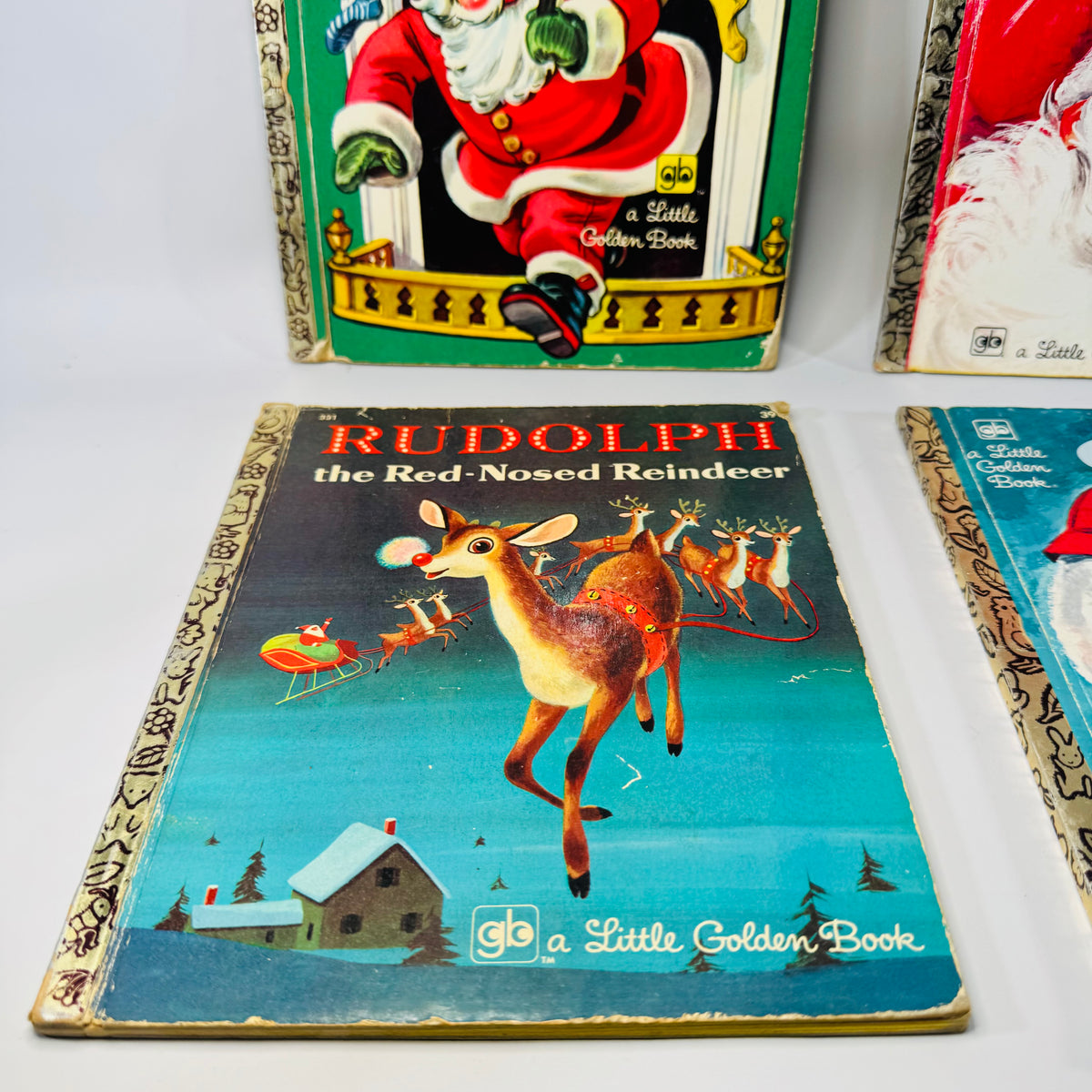 Vintage Little Golden Books Christmas Bundle of 4 — Night Before Christmas, Santa’s Surprise Book, Rudolph, Frosty (1970s printings) — Golden Press | Holiday Kids Classics