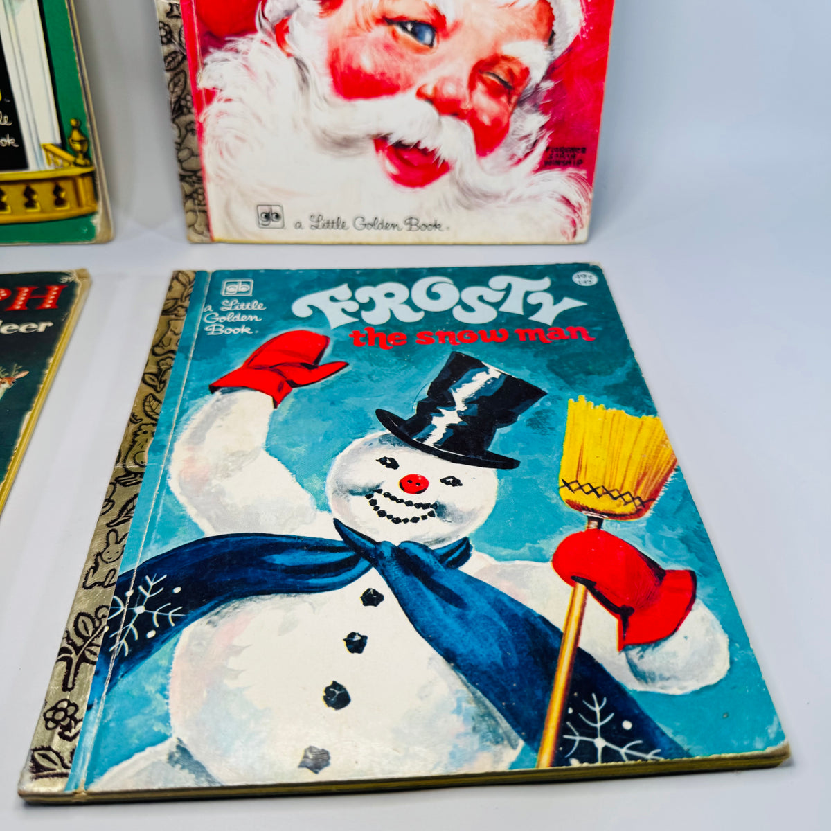Vintage Little Golden Books Christmas Bundle of 4 — Night Before Christmas, Santa’s Surprise Book, Rudolph, Frosty (1970s printings) — Golden Press | Holiday Kids Classics