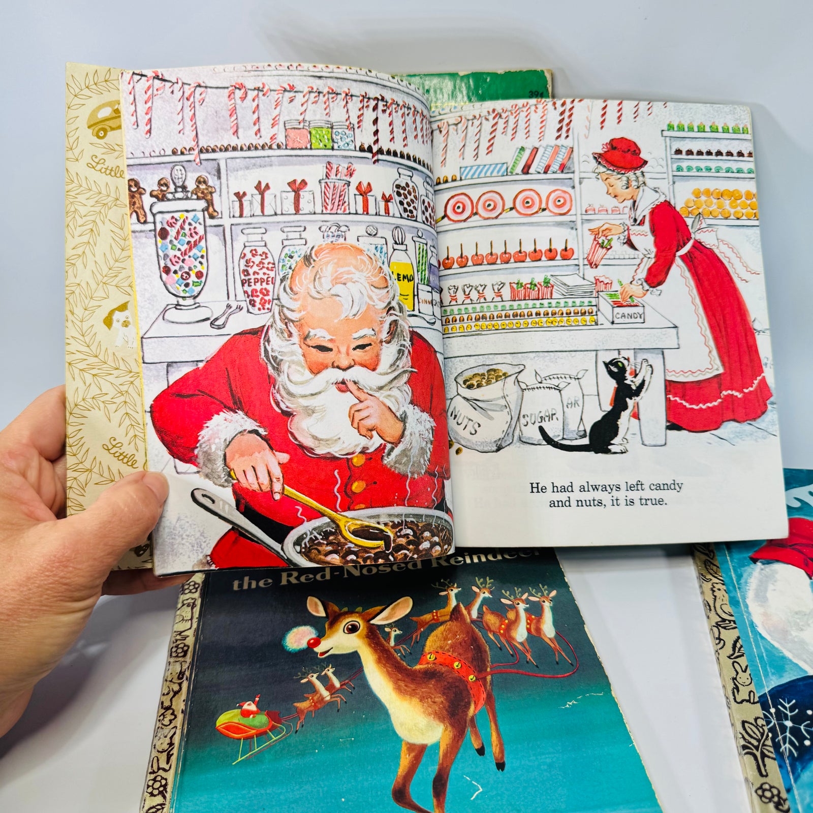 Vintage Little Golden Books Christmas Bundle of 4 — Night Before Christmas, Santa’s Surprise Book, Rudolph, Frosty (1970s printings) — Golden Press | Holiday Kids Classics
