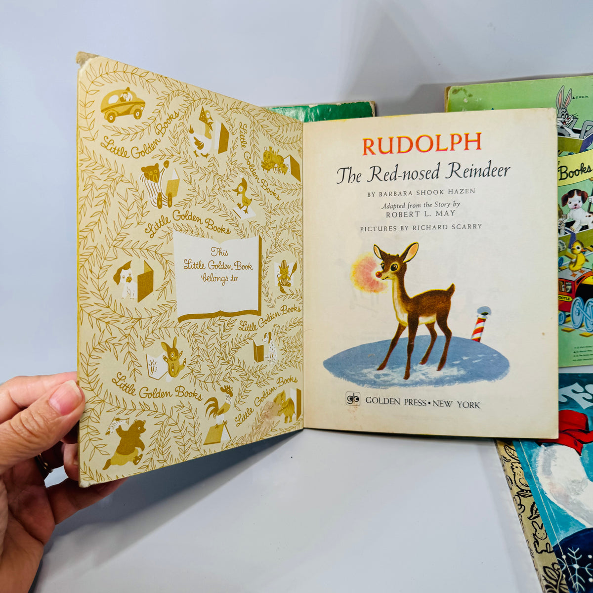 Vintage Little Golden Books Christmas Bundle of 4 — Night Before Christmas, Santa’s Surprise Book, Rudolph, Frosty (1970s printings) — Golden Press | Holiday Kids Classics
