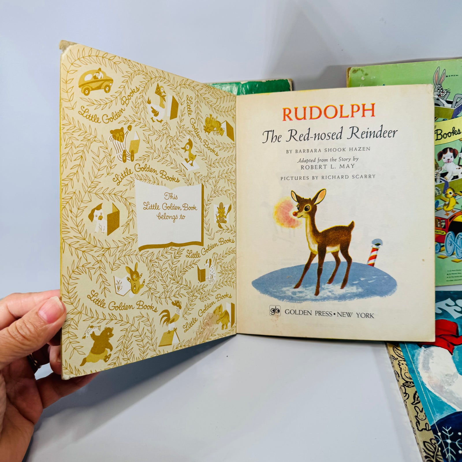 Vintage Little Golden Books Christmas Bundle of 4 — Night Before Christmas, Santa’s Surprise Book, Rudolph, Frosty (1970s printings) — Golden Press | Holiday Kids Classics