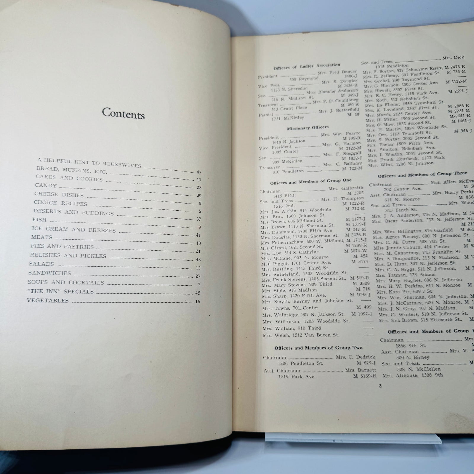 Vintage Church Community Cookbook — Sweets and Meats Directory (Bay City, Michigan) — Ladies Association, First Baptist Church | Local Ads + Recipes, Community Cookbook / Local History