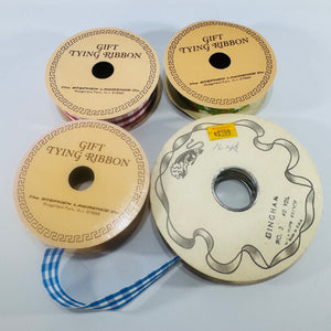The Stephen Lawrence Co. Gift Tying Ribbon Lot of 4 Floral and Gingham Spools