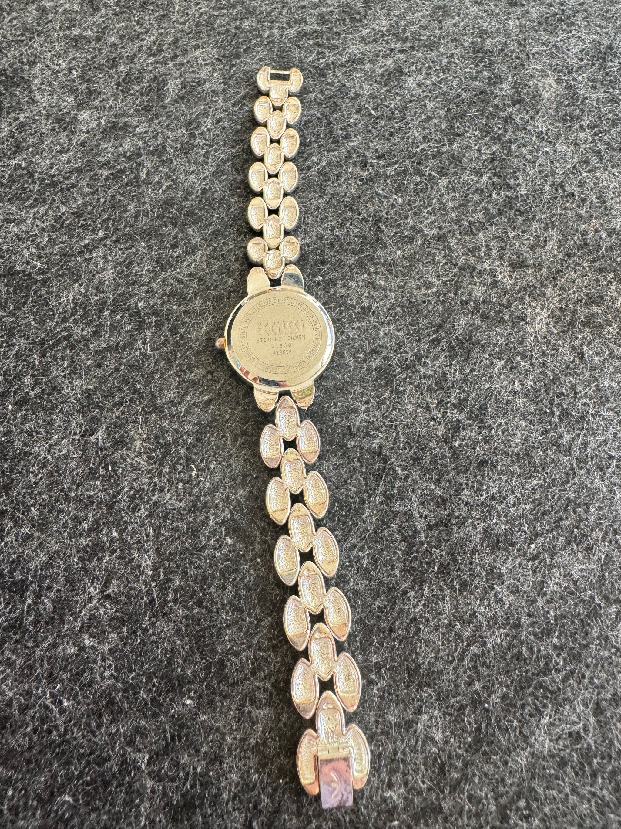 Ecclissi Vintage Sterling Silver and Diamond Watch for small wrist Ecclissi Sterling Silver Watches - Etsy main image 2