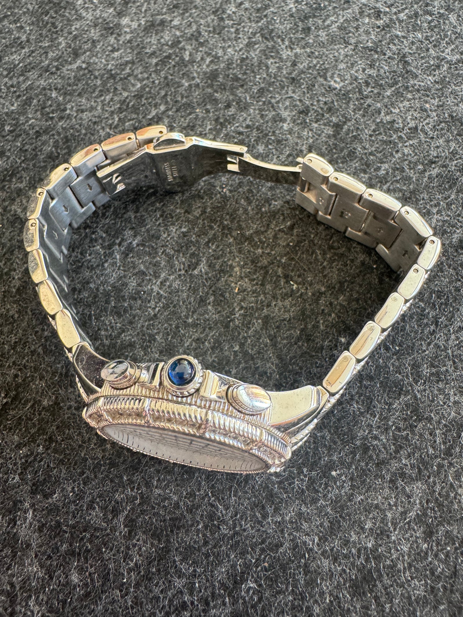 Judith Ripka Stainless Steel Chronograph Watch | Mother-of-Pearl Dial + Crystal Bezel