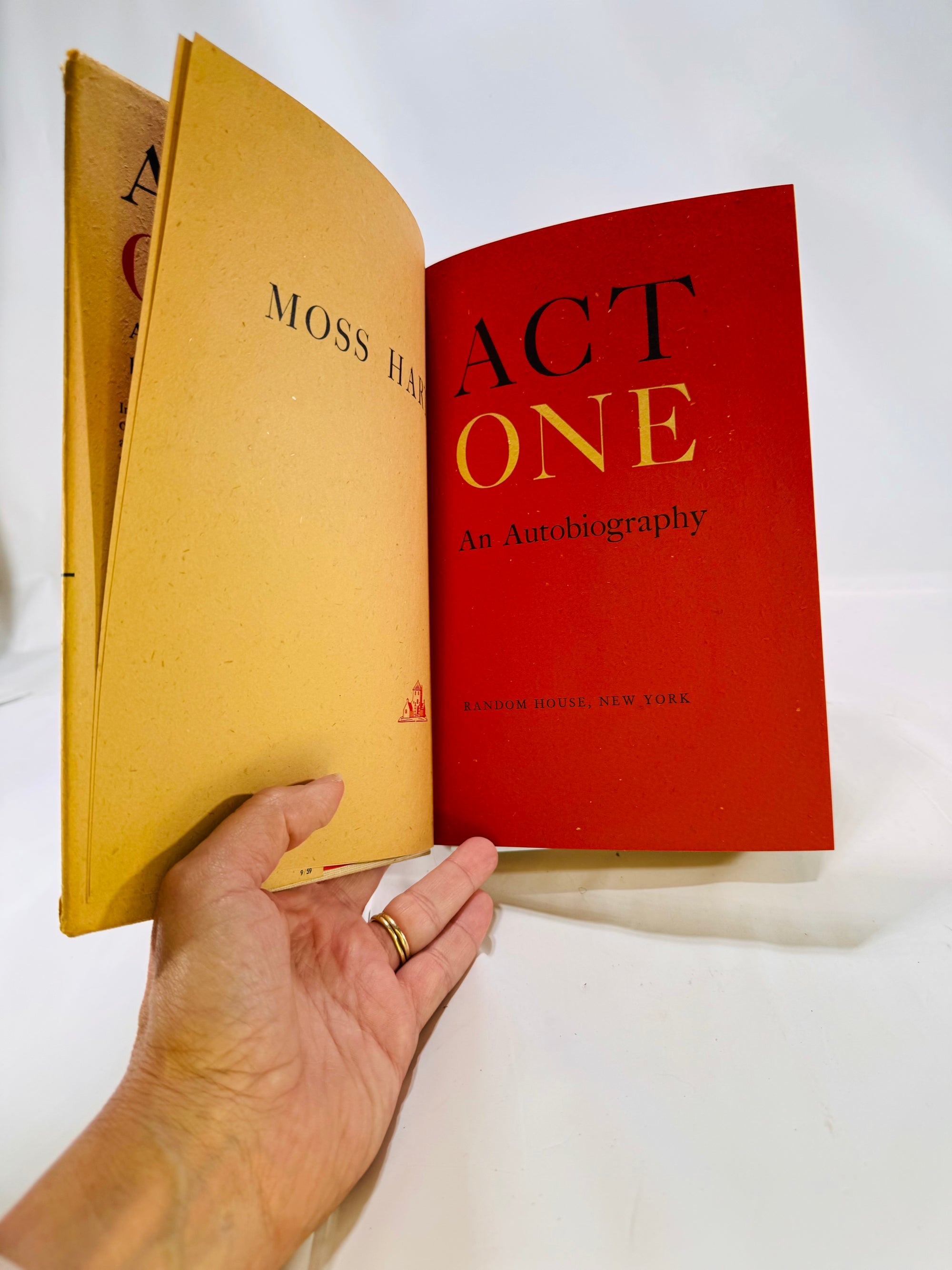 Act One an autobiography by Moss Hart 1959 A Random House Book