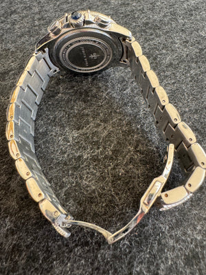 Judith Ripka Stainless Steel Chronograph Watch | Mother-of-Pearl Dial + Crystal Bezel