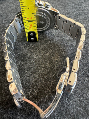 Judith Ripka Stainless Steel Chronograph Watch | Mother-of-Pearl Dial + Crystal Bezel