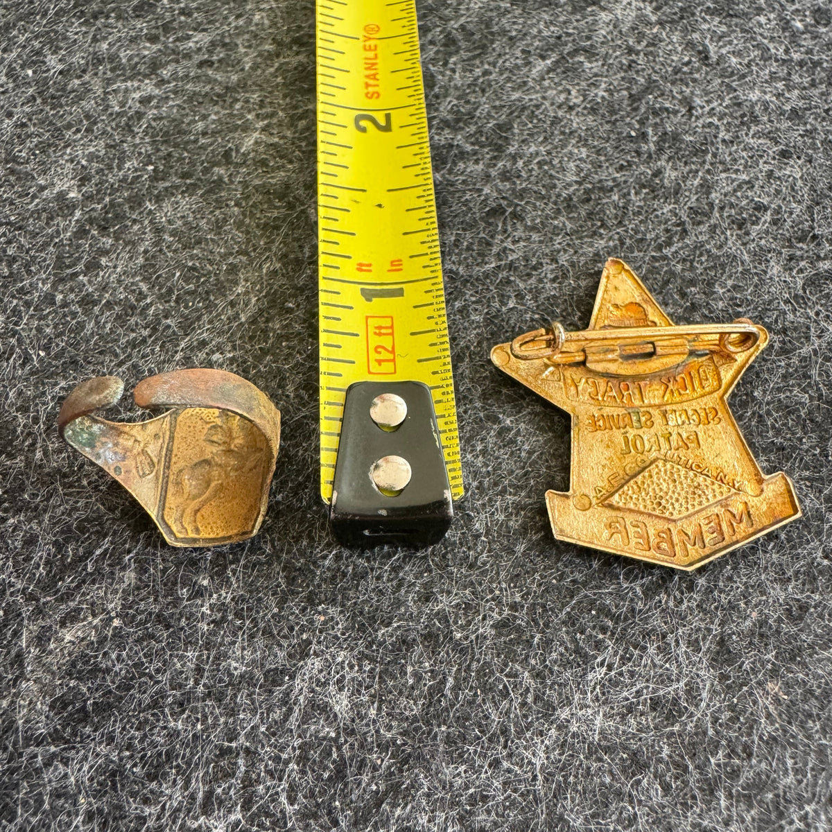Dick Tracy Secret Service Patrol Badge + Cisco Kid Ring | Vintage Radio & Cereal Premiums
