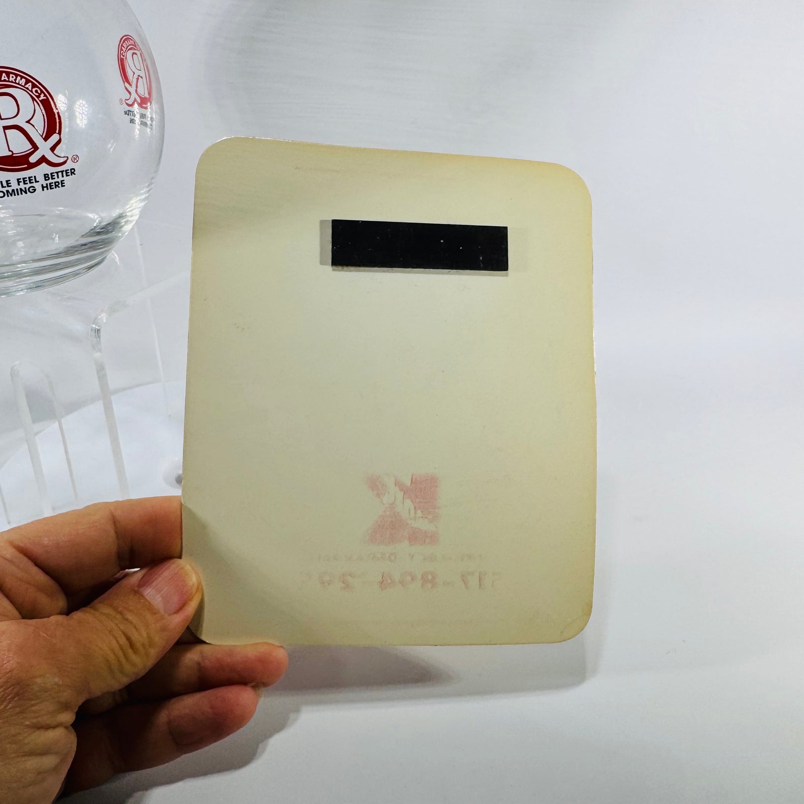 Vintage Kmart Pharmacy Rx Glass + Emergency Phone Numbers Fridge Magnet, Red K Logo Promo, Retro Drugstore Collectibles
