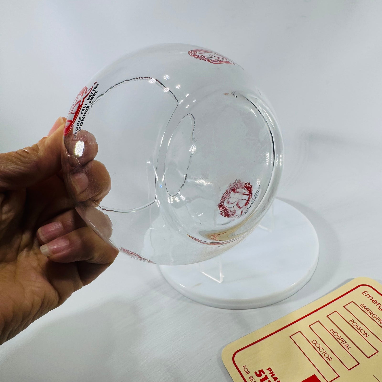 Vintage Kmart Pharmacy Rx Glass + Emergency Phone Numbers Fridge Magnet, Red K Logo Promo, Retro Drugstore Collectibles