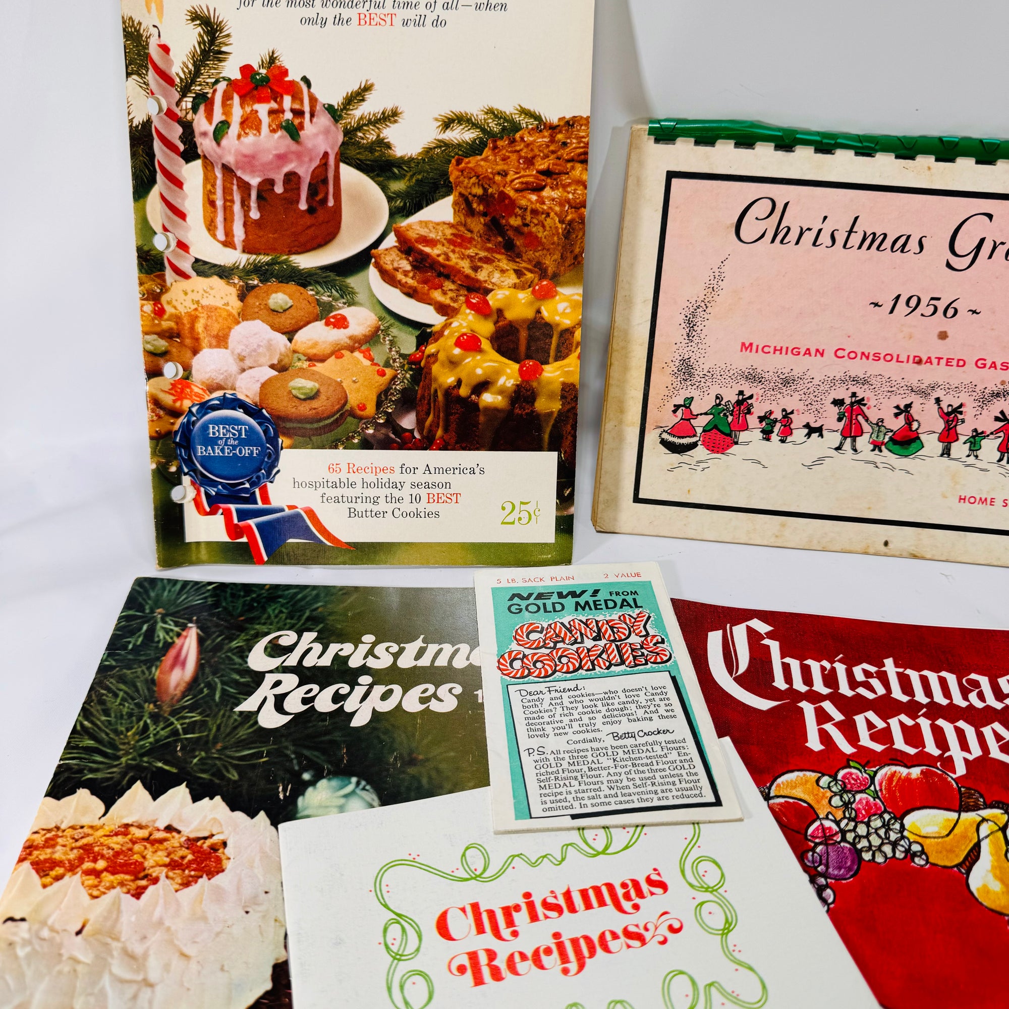 Seven Vintage Christmas Recipe Pamphlets by Pillsbury Consumers Energy Betty Crocker & More