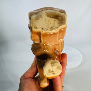 Vintage Monkey Wheelbarrow Planter | Brown & Green Ceramic Animal Vase