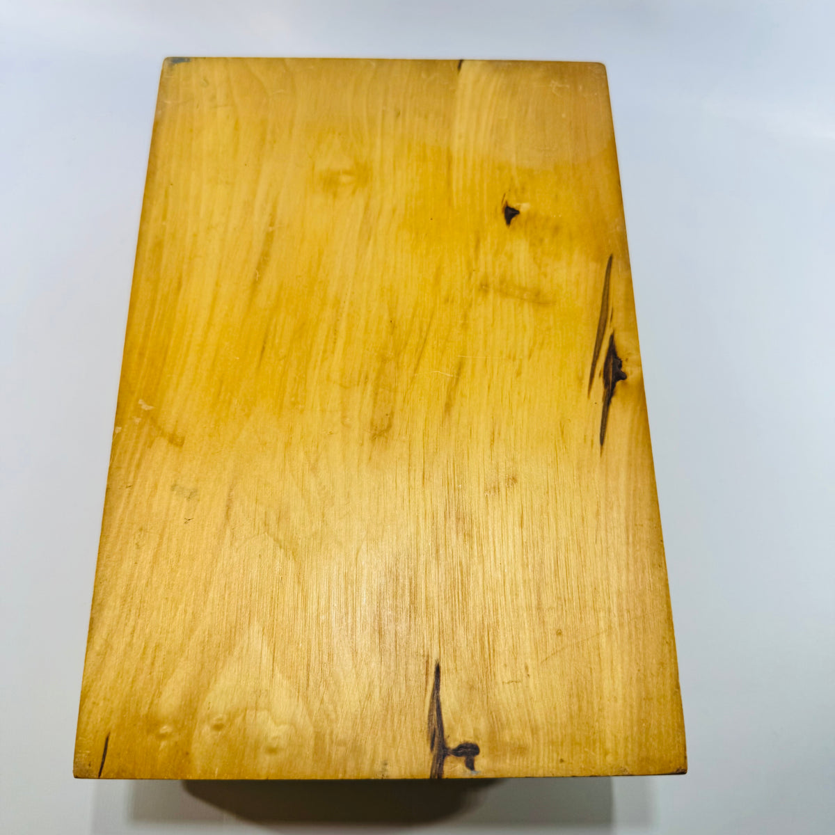 Geometric Marquetry Wood Box Late 20th Century with Chevron Inlay Lid
