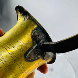 Vintage Brass Turkish Coffee Pot Cezve/Ibrik 12” Long | Hammered Brass Patina | Rustic Kitchen Decor | Wall Decor Coffee Pot